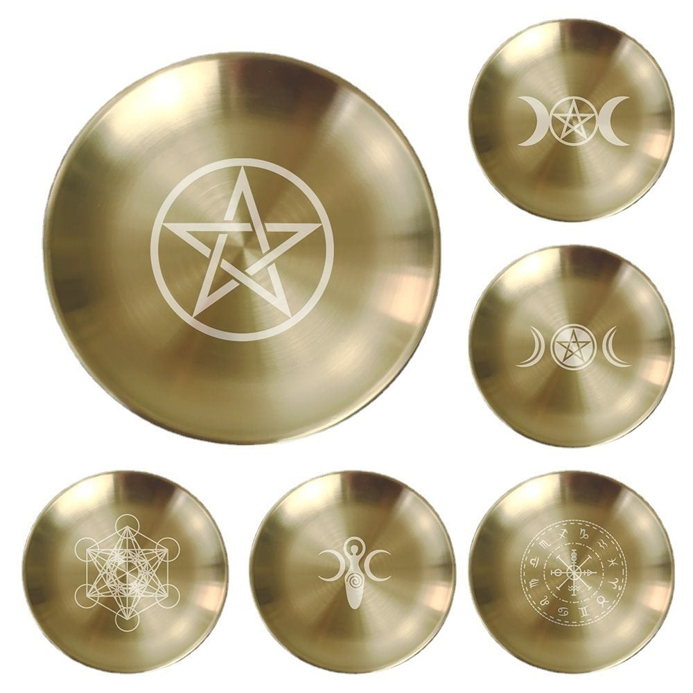 Metatron design engraved altar plate