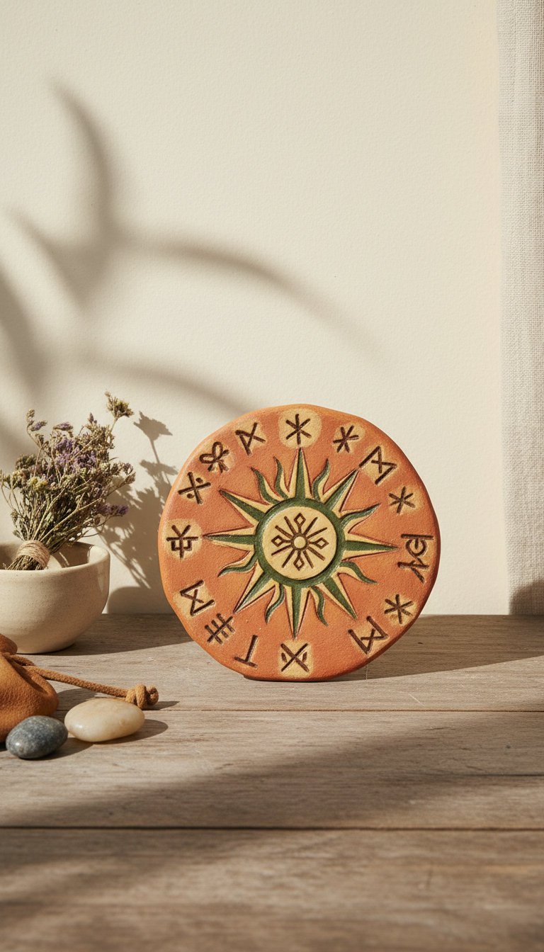 Handcrafted Clay Protection Amulet with Ocote Wood