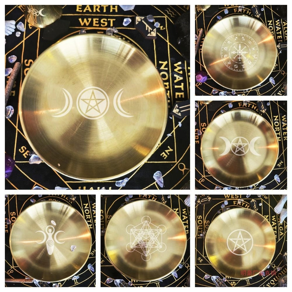 Pentagram engraved altar plate