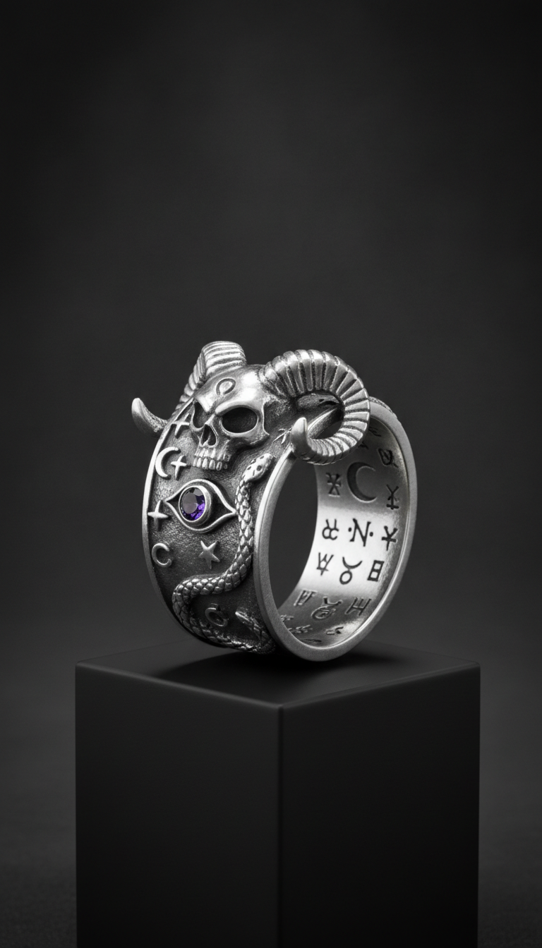 Sterling silver occult ring