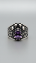 Occult cat paw silver ring