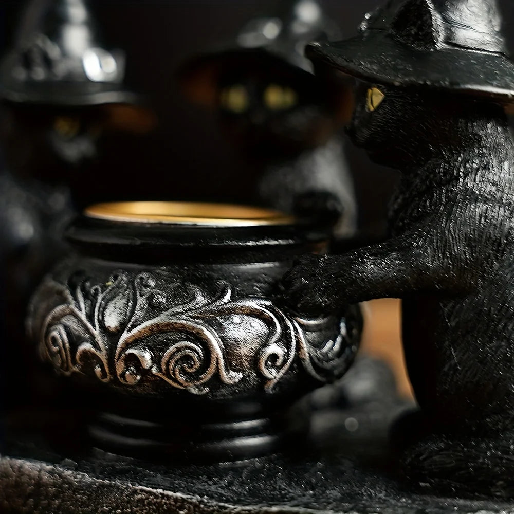 Witch Cat Sculptures