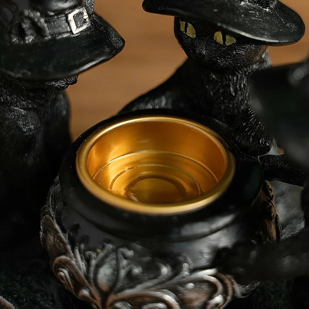 Witch Cat Sculptures