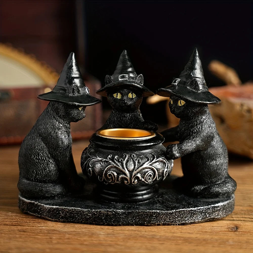 Witch Cat Sculptures