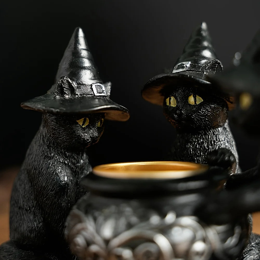 Witch Cat Sculptures