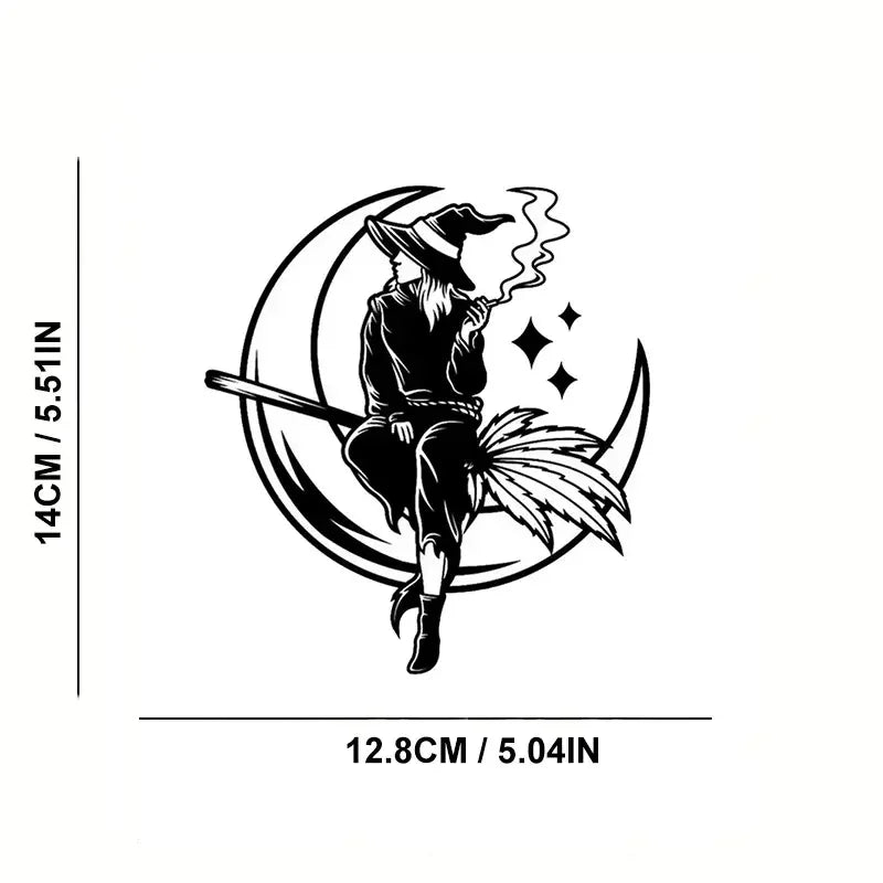 Witch Smoking Moon Sticker