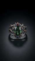 Gothic Ring with Ethically Sourced Gemstones