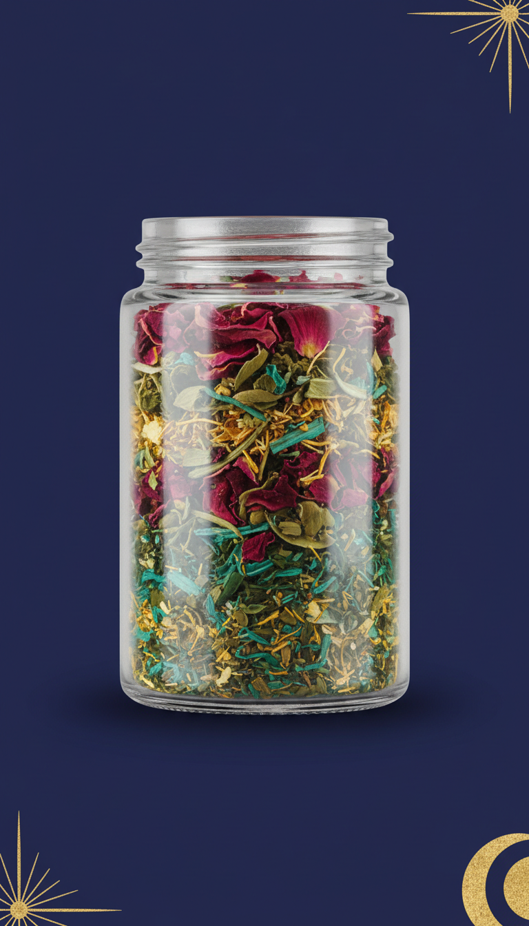 Mystic Rose Ritual Glass Jar Blended Herbs